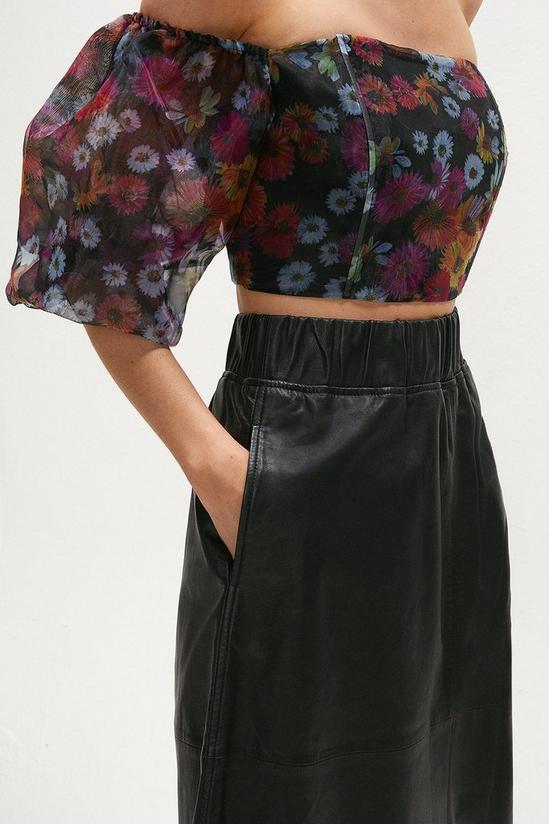 Coast Real Leather Elasticated Waist Midi Skirt 2