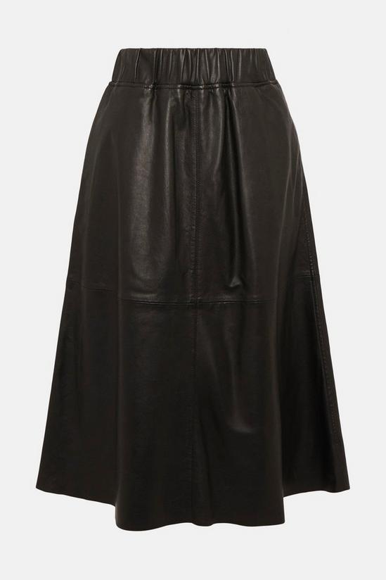 Coast Real Leather Elasticated Waist Midi Skirt 4
