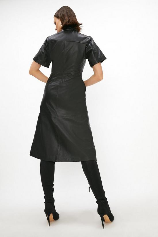 Coast Real Leather A Line Midi Shirt Dress 3
