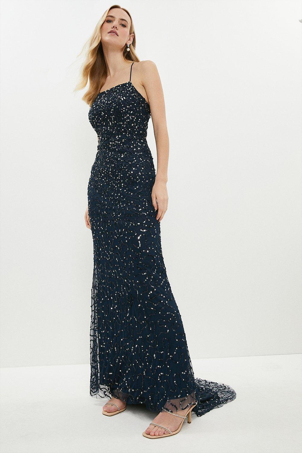 Coast black amendine sparkle maxi dress sale