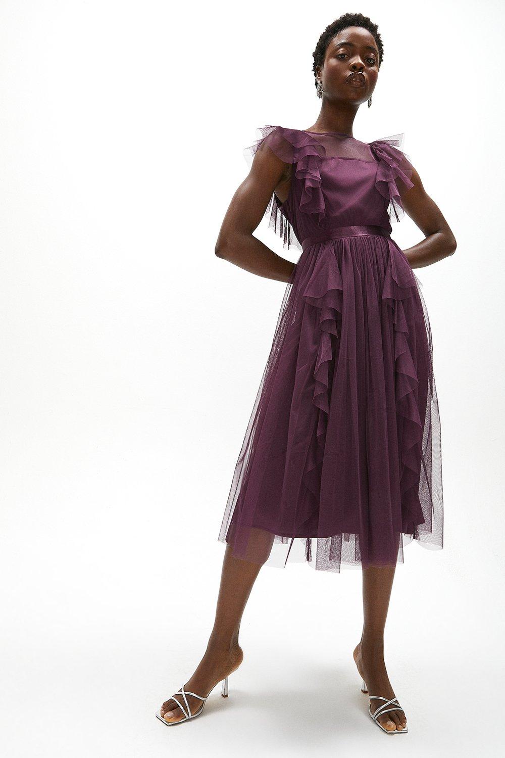 Ruffle pleated cheap dress