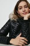 Coast Red Chilli Faux Fur Hood Belted Puffer Coat thumbnail 2