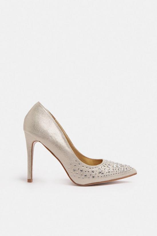 Coast Diamante Embellished Metallic Court Shoe 1