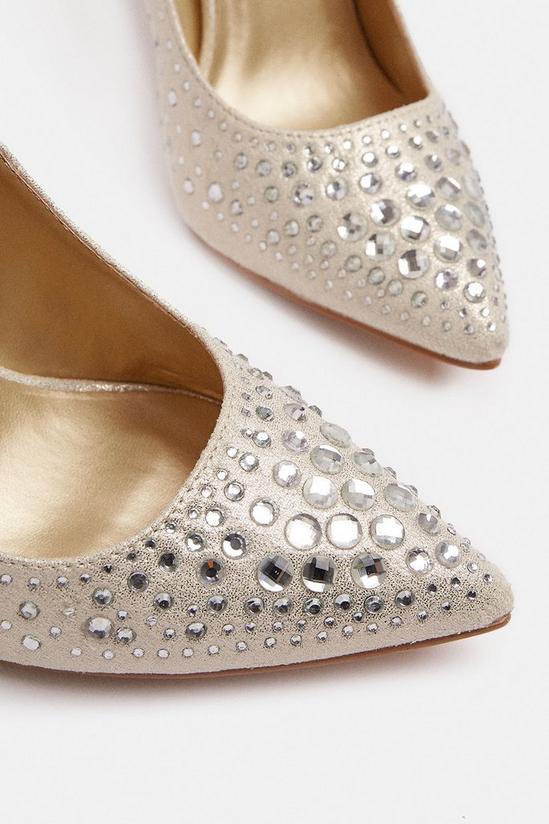 Coast Diamante Embellished Metallic Court Shoe 2