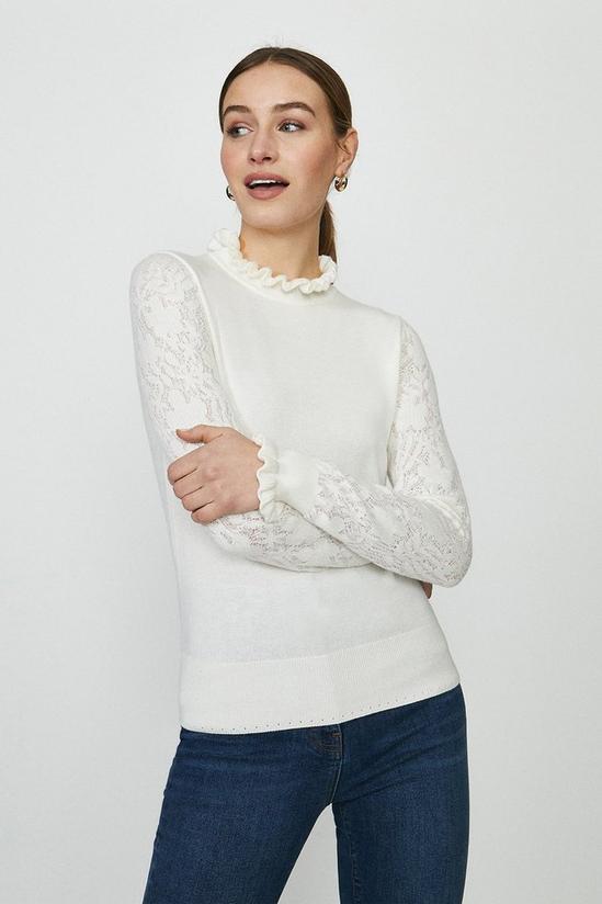 Coast Lace Sleeve Pie Crust Neck Knitted Jumper 2