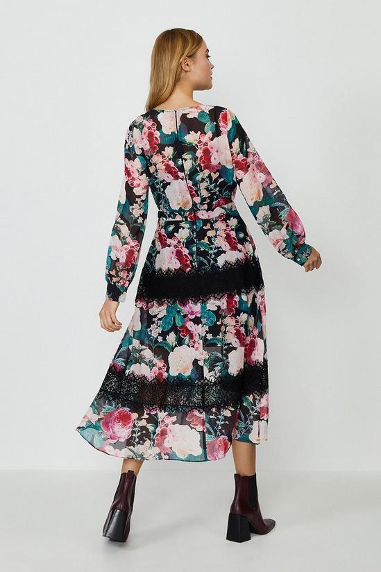 Coast Printed Lace Trim Long Sleeve Dress 3