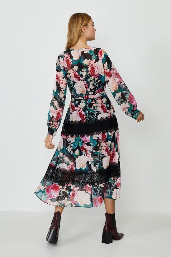 Coast Printed Lace Trim Long Sleeve Dress 5