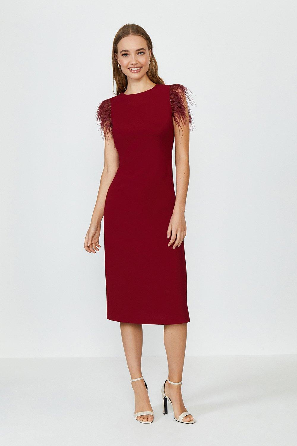 coast holly feather cocktail dress