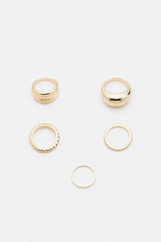 Coast 5 Pack Chunky and Delicate Ring Set 2