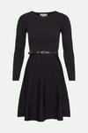 Coast Long Sleeve Knitted Crew Neck Belted Skater Dress thumbnail 4