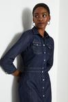 Coast Button Front Fit and Flare Denim Dress thumbnail 1