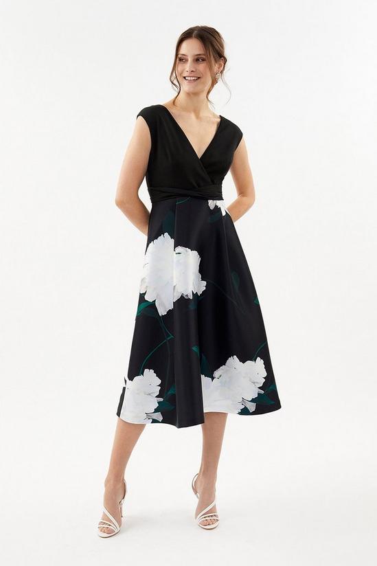 Coast Printed Wrap Full Skirt Midi Dress 1