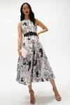 Coast Belted Floral Jacquard Full Skirt Midi Dress thumbnail 4