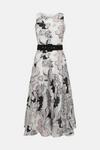 Coast Belted Floral Jacquard Full Skirt Midi Dress thumbnail 5