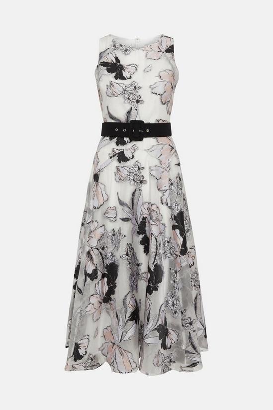 Coast Belted Floral Jacquard Full Skirt Midi Dress 5