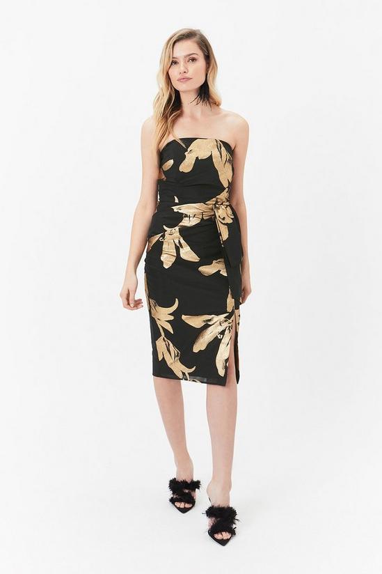 Coast Printed Bandeau Dress With Layered Detail 1