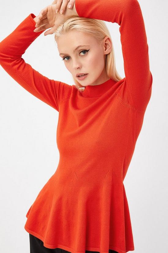Coast Red Button Shoulder Knit Top 1