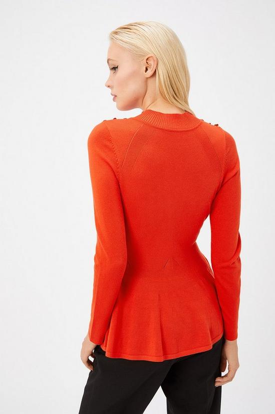 Coast Red Button Shoulder Knit Top 3