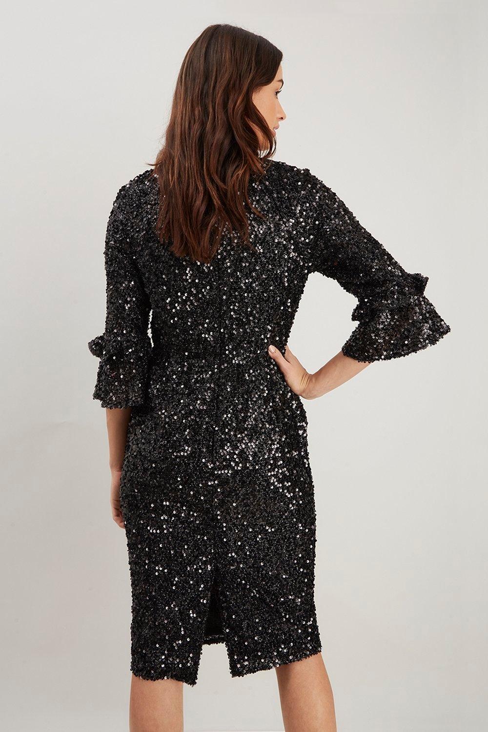 Wallis black hot sale sequin dress