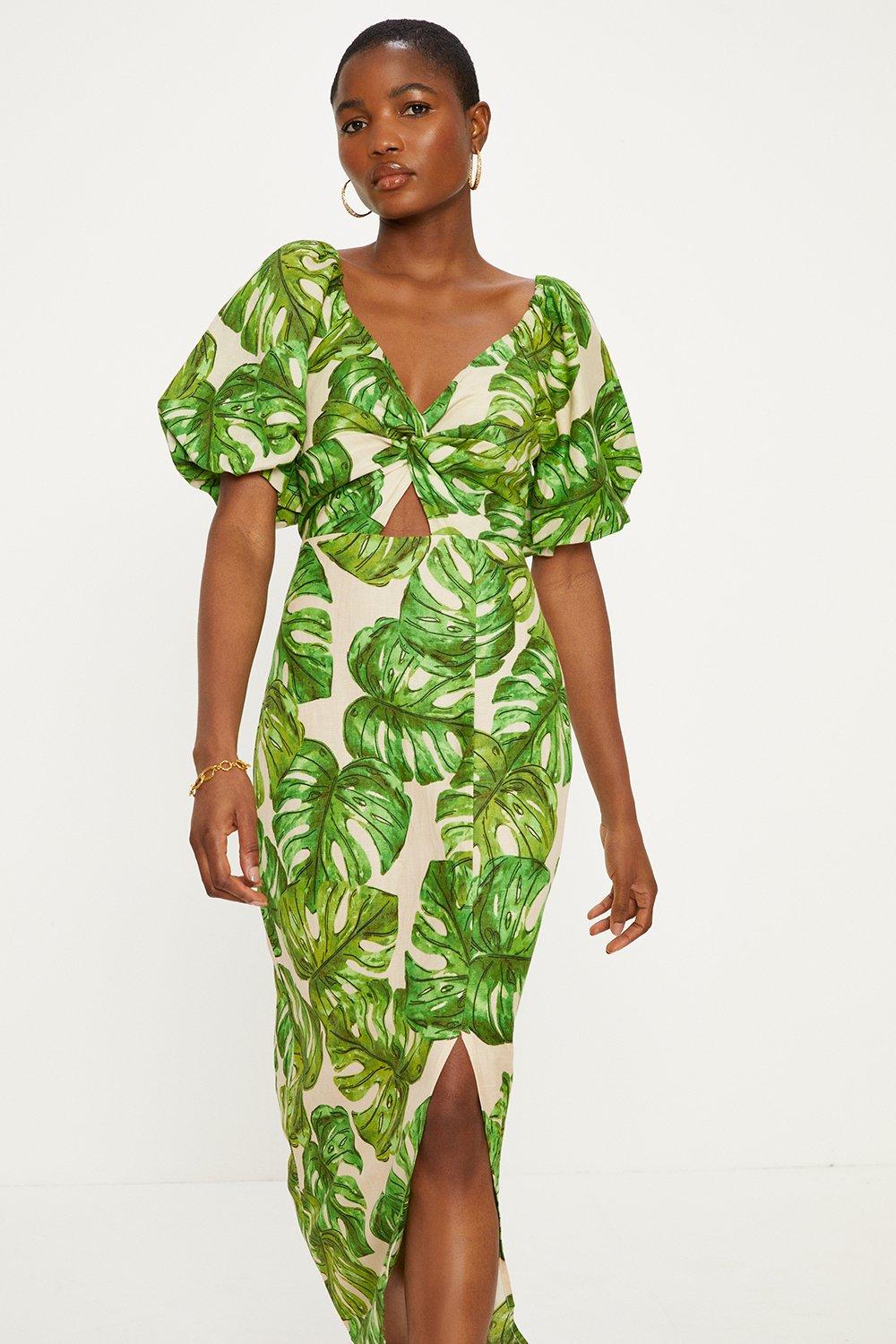 Oasis floral bardot dress hotsell