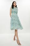 Coast Printed Tulle Tiered Frill Sleeve Dress thumbnail 1