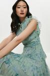 Coast Printed Tulle Tiered Frill Sleeve Dress thumbnail 2