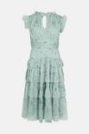 Coast Printed Tulle Tiered Frill Sleeve Dress thumbnail 4