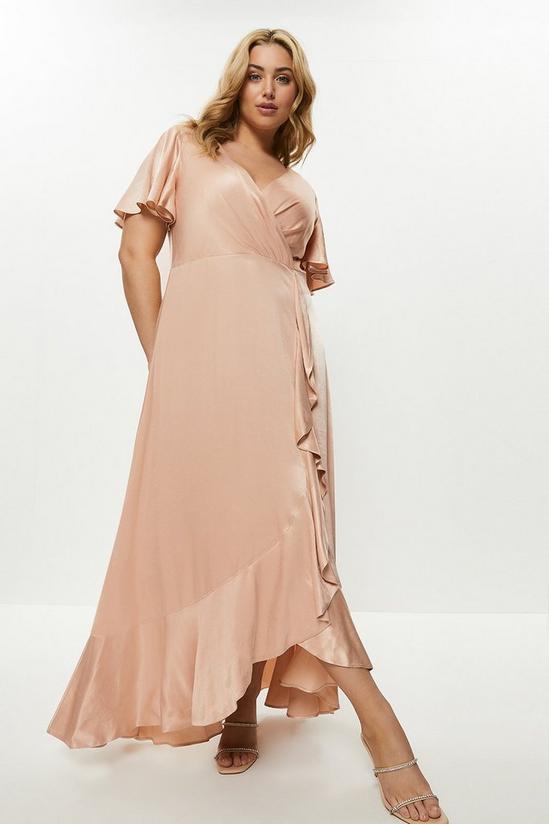 Dresses, Plus Size Angel Sleeve Wrap Front Maxi Dress