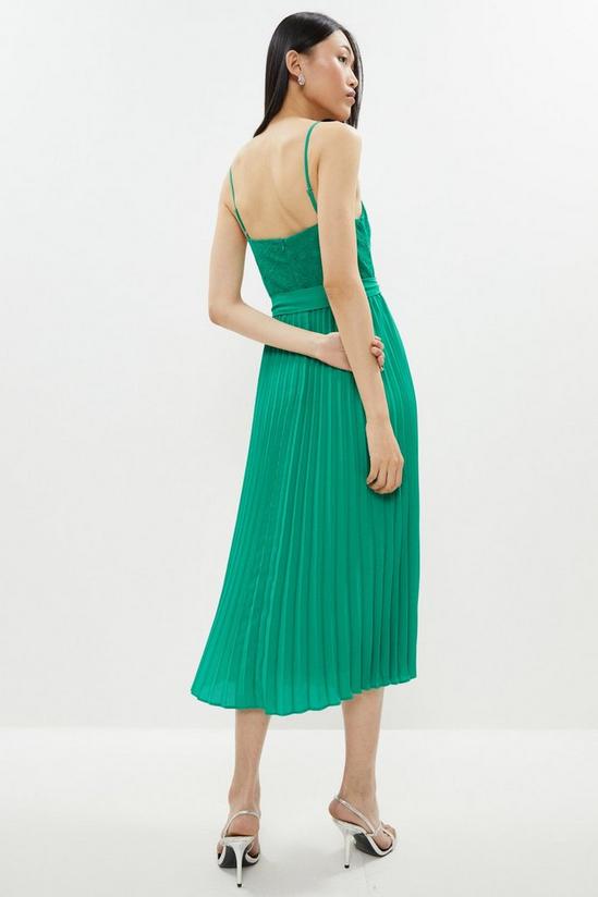 Coast Cami Top Lace Trim Pleated Skirt Midi Dress 3