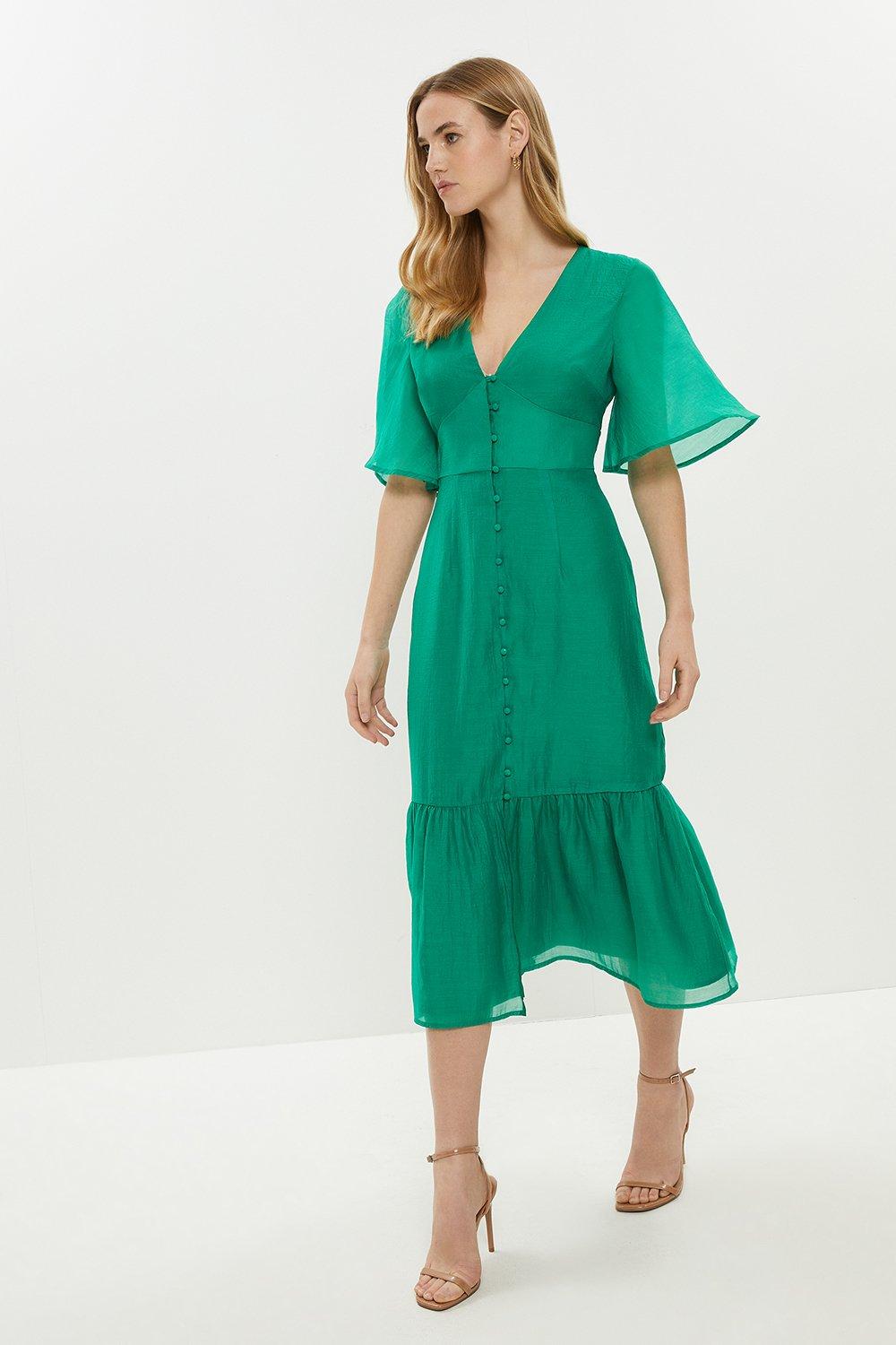 Dresses | Angel Sleeve Button Through Midaxi Dress | Coast