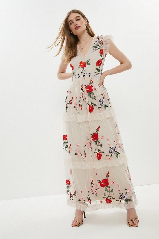 Coast Embroidered Border Tiered Maxi Dress 1