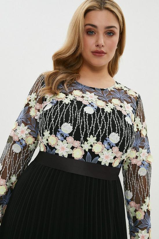 Coast Plus Size Embroidered Pleated Skirt Midi Dress 2