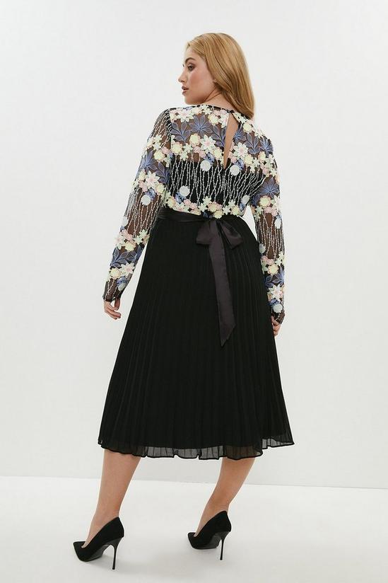 Coast Plus Size Embroidered Pleated Skirt Midi Dress 3
