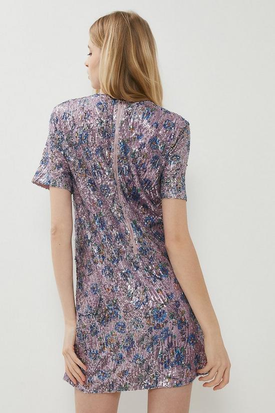 Coast Floral Sequin T Shirt Dress 3