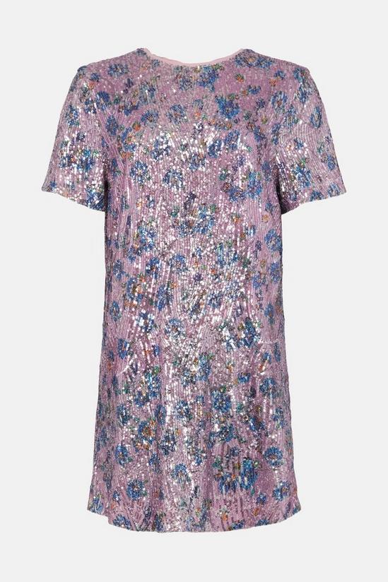 Coast Floral Sequin T Shirt Dress 4