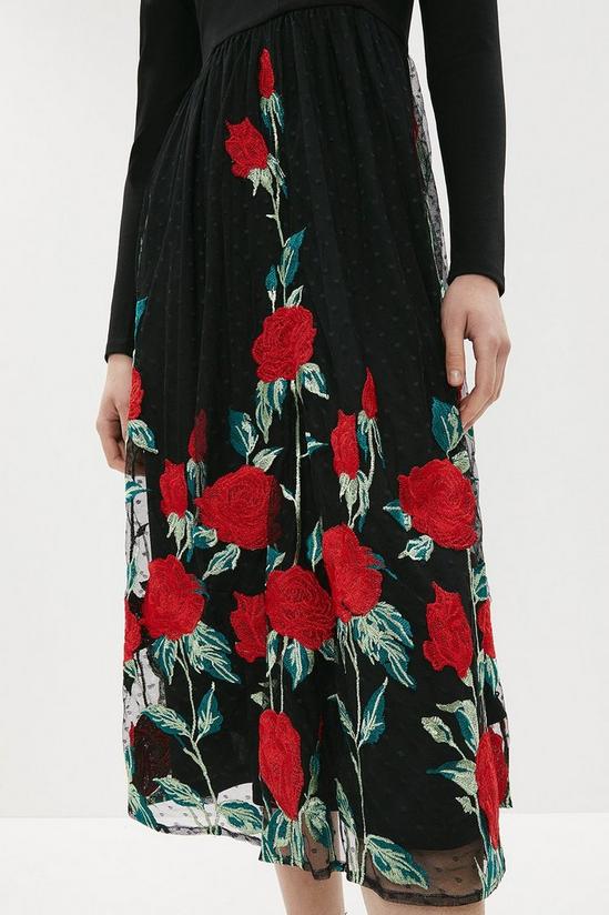 Coast Embroidered Mesh Skirt Midi Dress 2