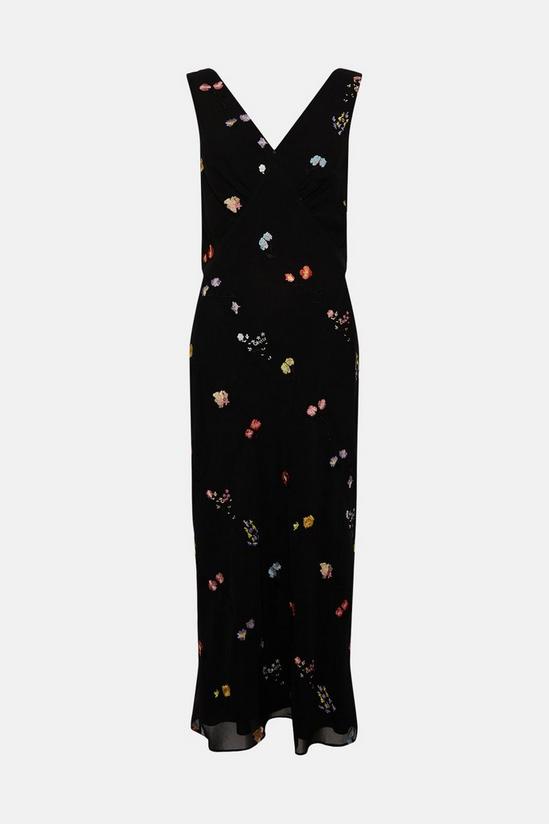 Coast Tie Back Detail Embroidered Slip Dress 4