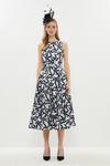 Coast Belted Jacquard Fit And Flare Dress thumbnail 1