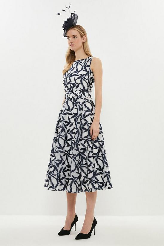 Coast Belted Jacquard Fit And Flare Dress 2