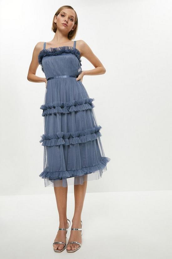 Coast Petite Tiered Ruffle Skirt Midi Dress 2