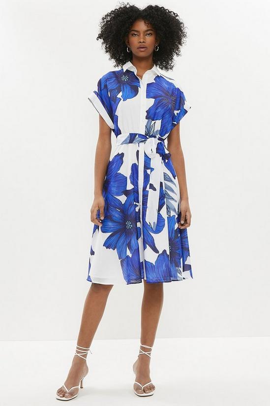 Coast Printed Fit And Flare Tie Waist Shirt Dress 2
