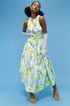 Coast Tiered Belted Printed Twill Midaxi Dress thumbnail 1