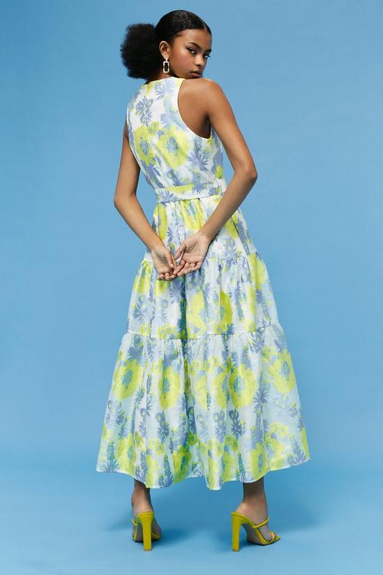 Coast Tiered Belted Printed Twill Midaxi Dress 3