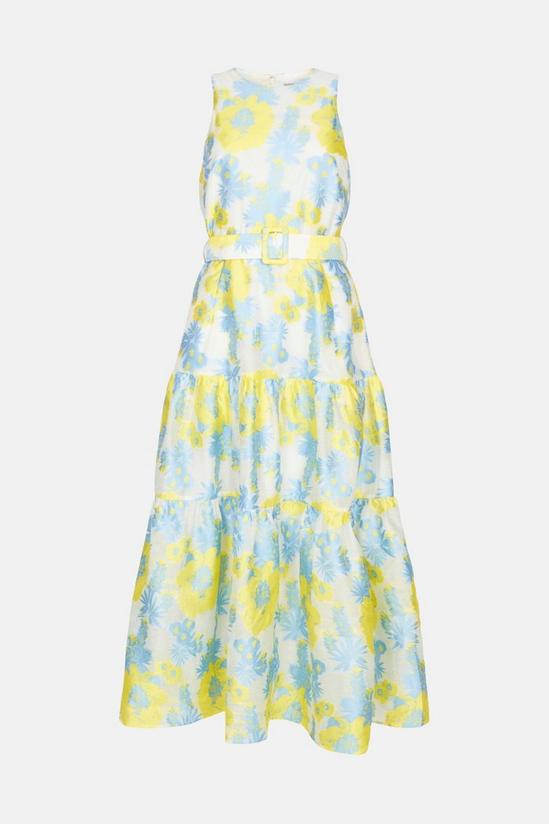 Coast Tiered Belted Printed Twill Midaxi Dress 4