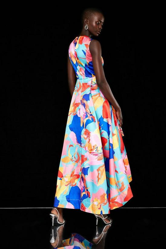 Coast High Low Structured Twill Printed Midi Dress 3