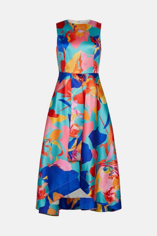 Coast High Low Structured Twill Printed Midi Dress 4
