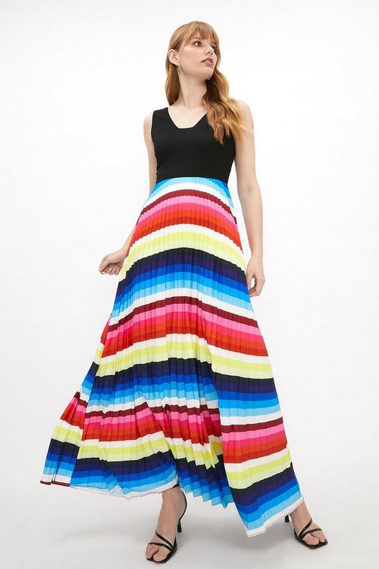 Coast Ponte Top Rainbow Pleat Skirt Dress 1