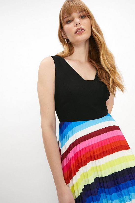 Coast Ponte Top Rainbow Pleat Skirt Dress 2
