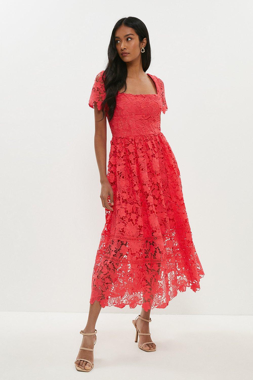 Coast red cheap lace dress