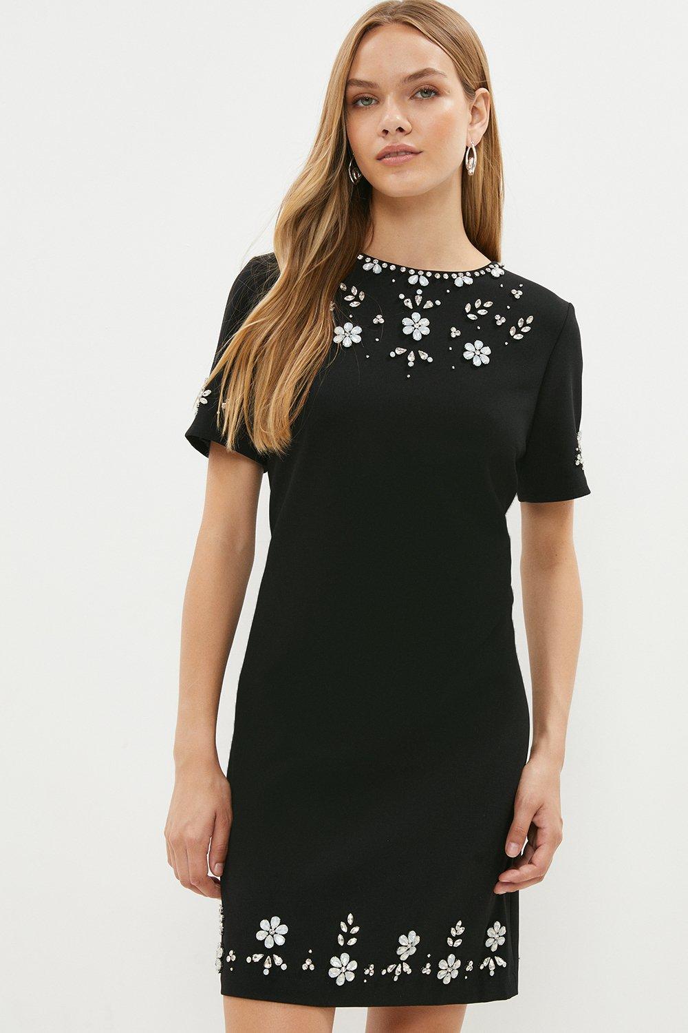 Embellished Mini Dress - Black